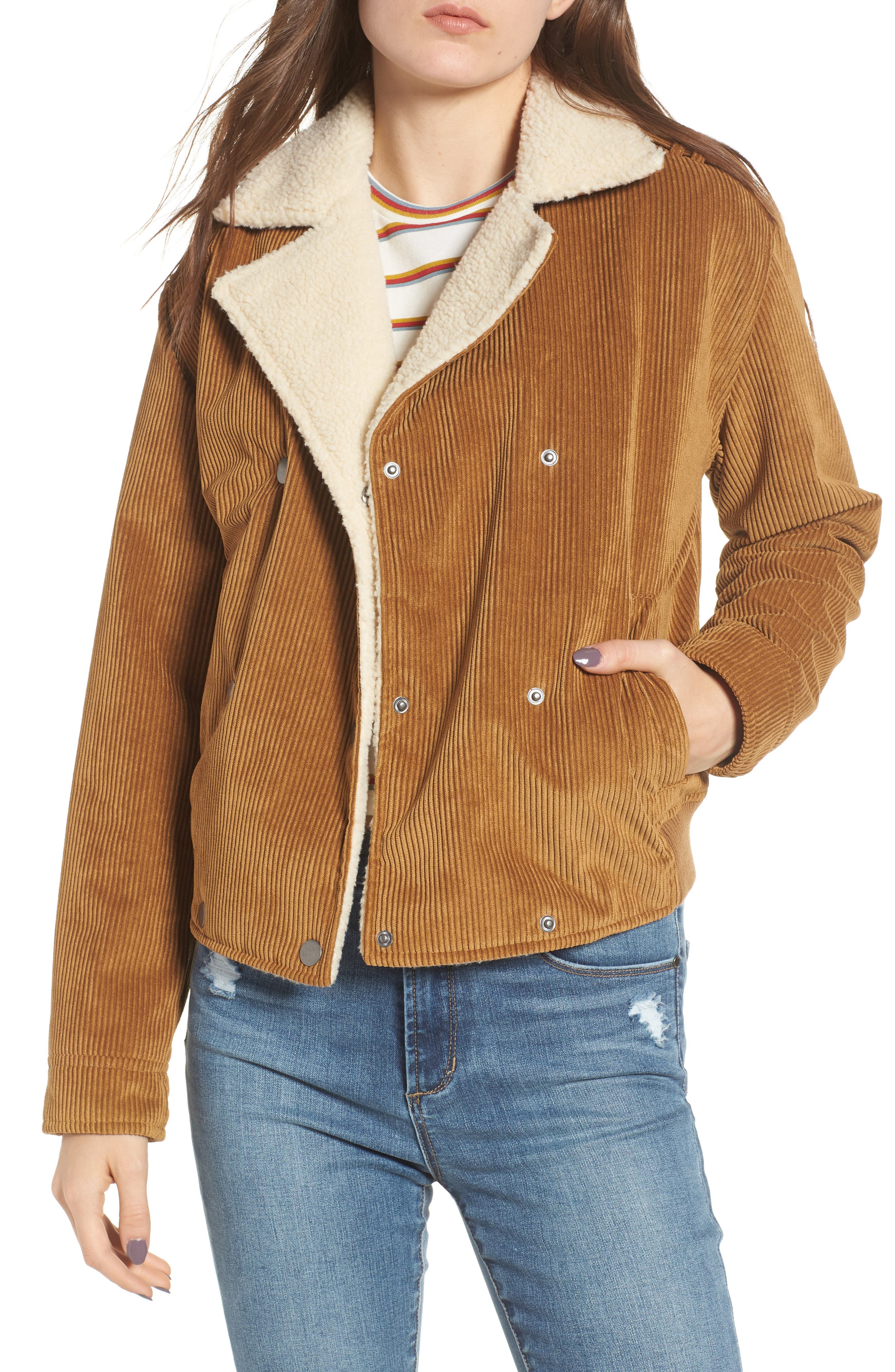 women's fleece lined corduroy jacket