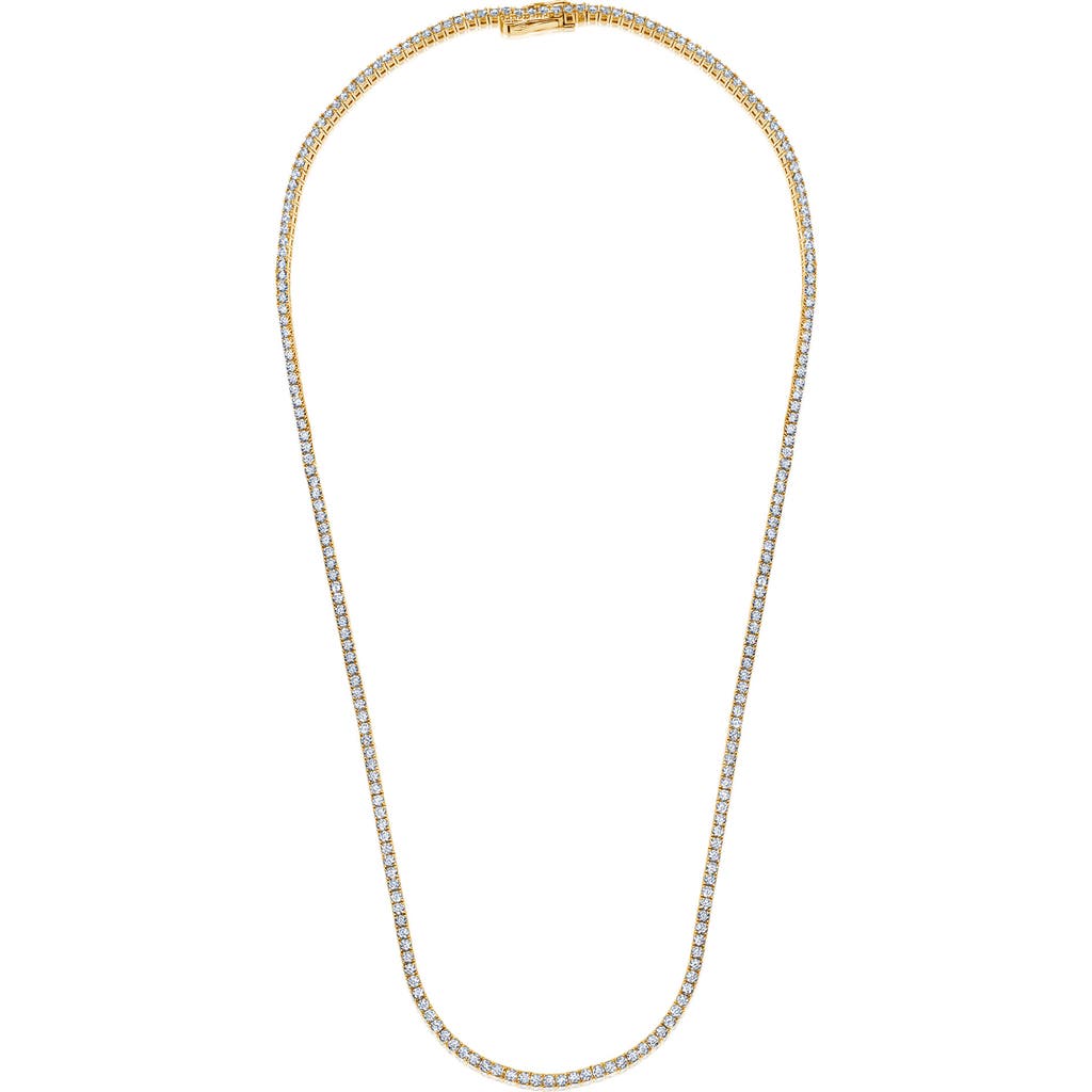 Crislu Cubic Zirconia Tennis Necklace In Gold