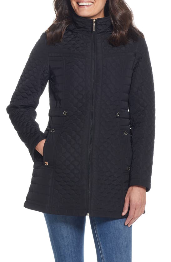 Shop Gallery Quilted Water Resistant Hooded Jacket In Black