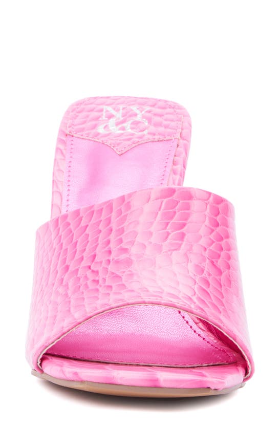 New York And Company Delara Croc Embossed Heeled Sandal In Pink