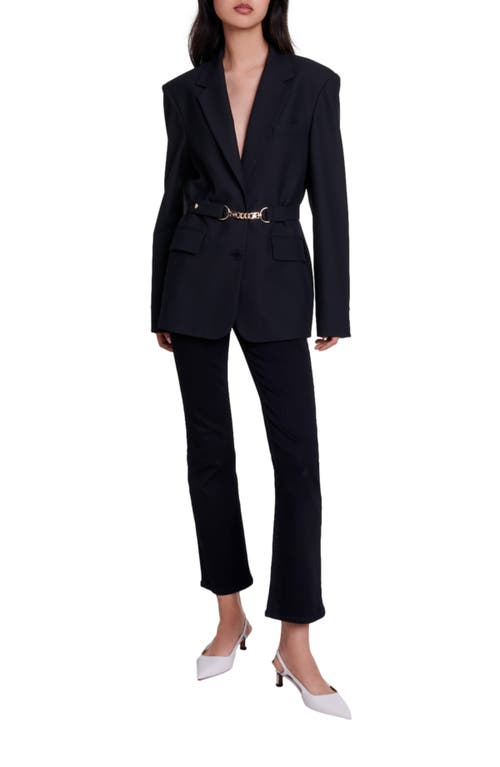 Shop Maje Belted Suit Jacket In Black