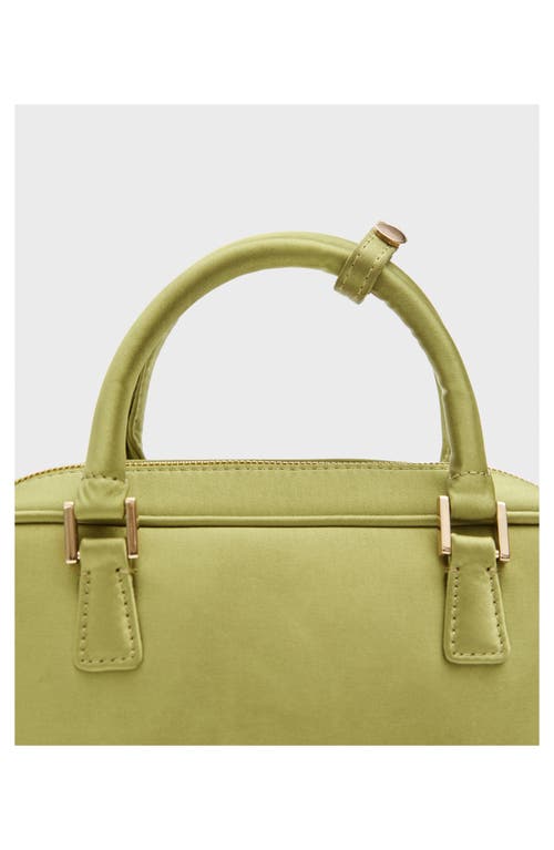 Shop Mango Mini Satin Top Handle Bag In Green