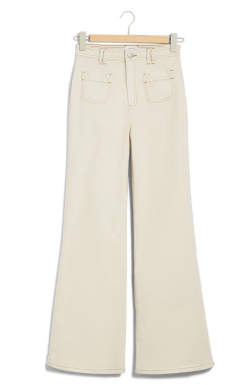 Shop & Other Stories High Waist Flare Jeans In White Dusty Light