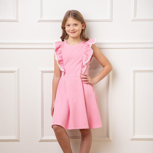 Shop Hope & Henry Girls' Organic Sleeveless Knit Pinafore Dress, Toddler In Classic Pink