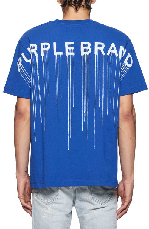 Shop Purple Brand Drip Logo Cotton Graphic T-shirt In Blue