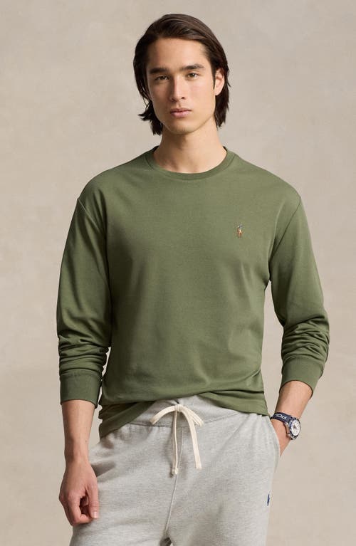 Shop Polo Ralph Lauren Soft Touch Long Sleeve Cotton T-shirt In Garden Trail