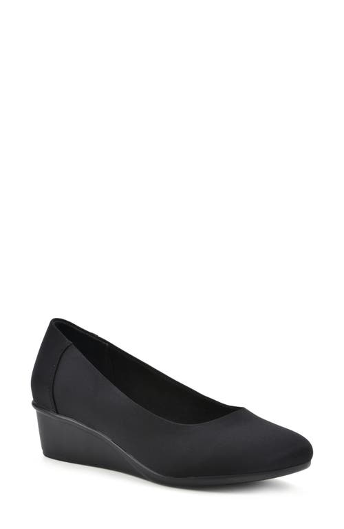 Cliffs By White Mountain Boldness Womens Solid Man Made Wedge Heels In Black/nylon