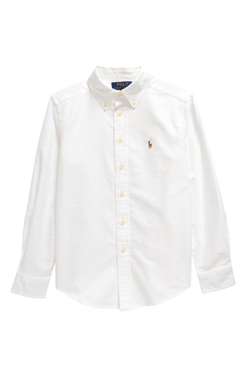 Shop Polo Ralph Lauren Kids' Oxford Cotton Button-down Shirt In White