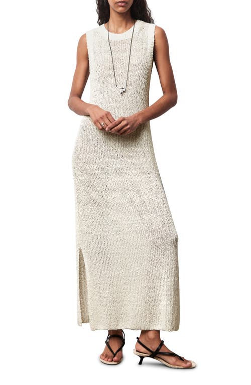 Shop & Other Stories Silk & Cotton Sweater Dress In White Dusty Light