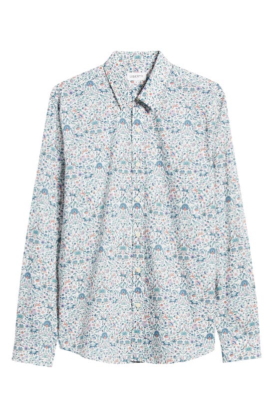 Shop Liberty London Imran Lasenby Cotton Button-up Shirt In White Multi