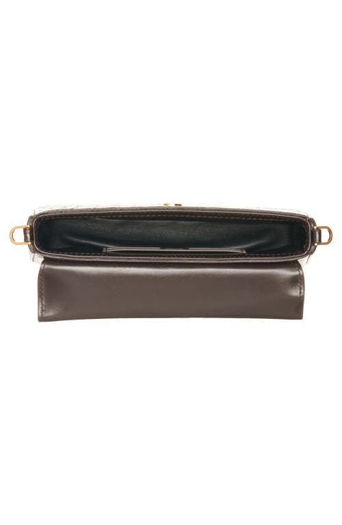 Tom Ford Mini Whitney Croc Embossed Leather Shoulder Bag In 1b087 Espresso