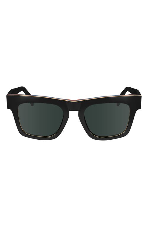 Shop Paul Smith Kramer 51mm Rectangular Sunglasses In Black Multi-stripe