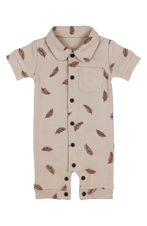 L'Ovedbaby Organic Cotton Romper Oatmeal Feather at Nordstrom,