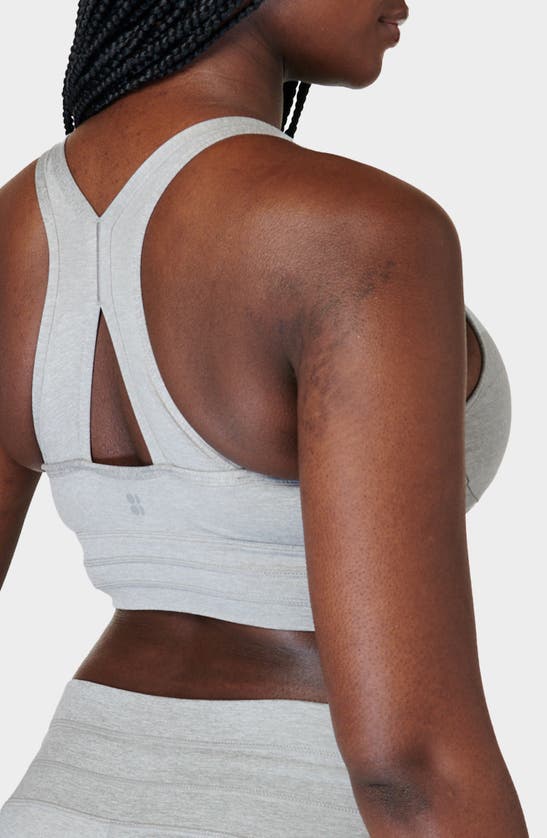 Sweaty Betty Gaia Yoga Sports Bra In Light Grey Marl