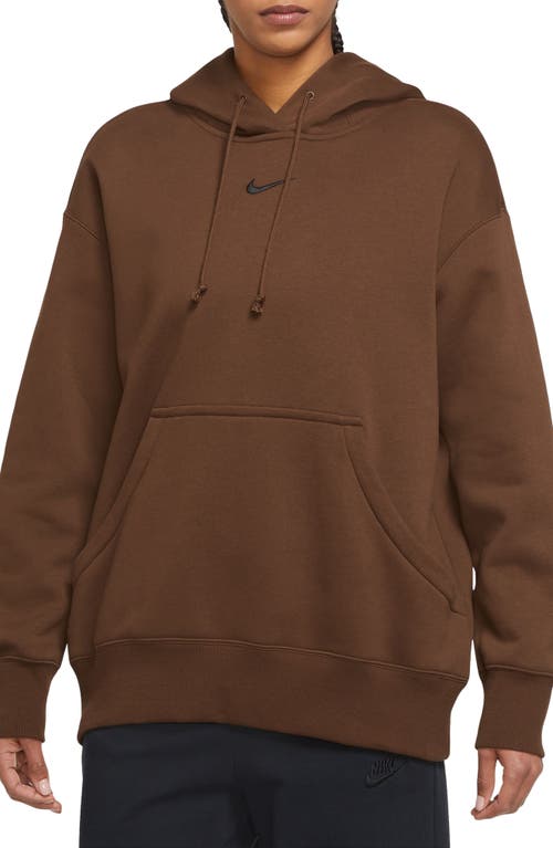 Nike Sportswear Phoenix Oversize Fleece Hoodie in Cacao Wow/Black
