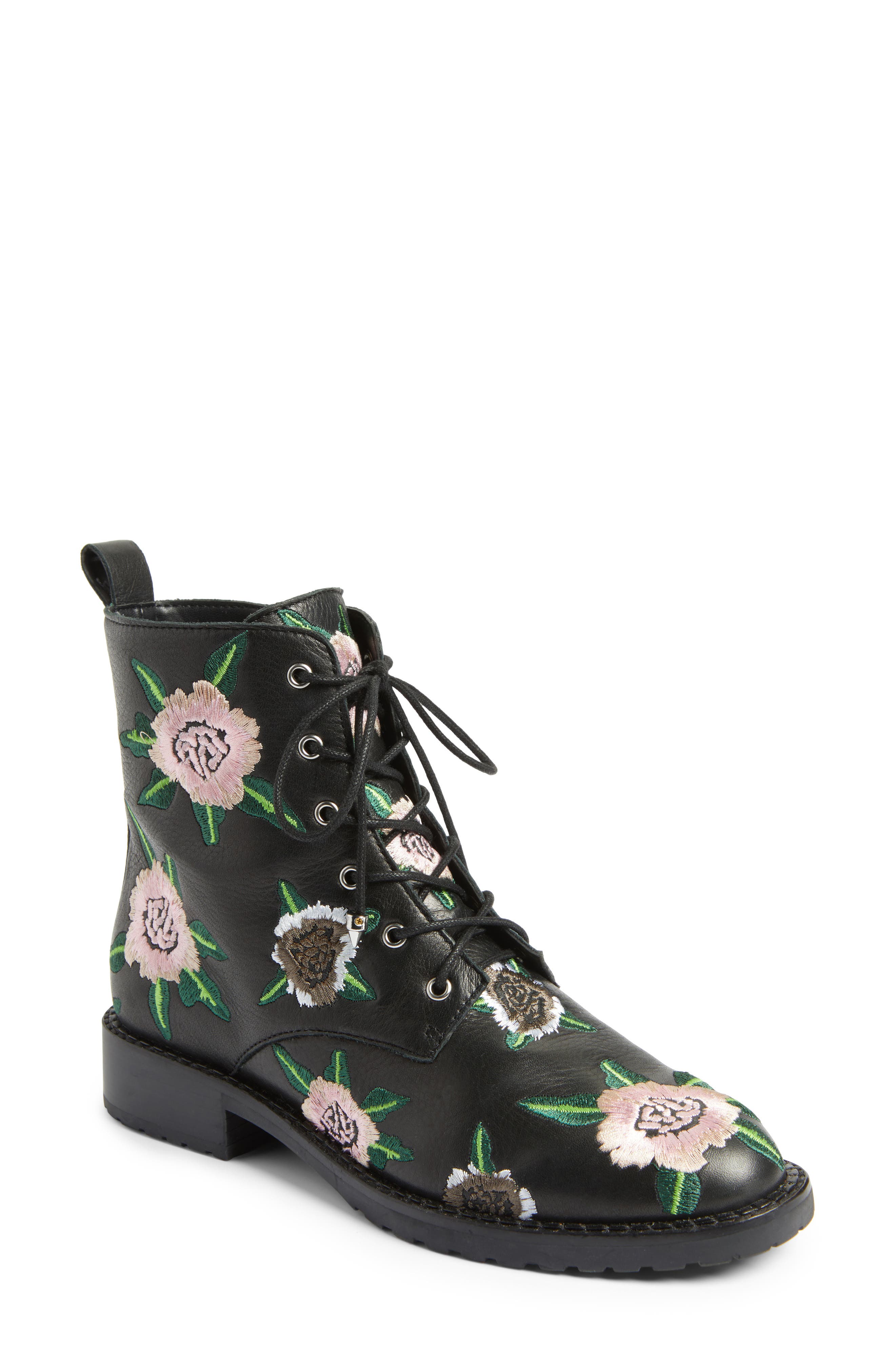 Gerry Embroidered Lace-Up Boot 