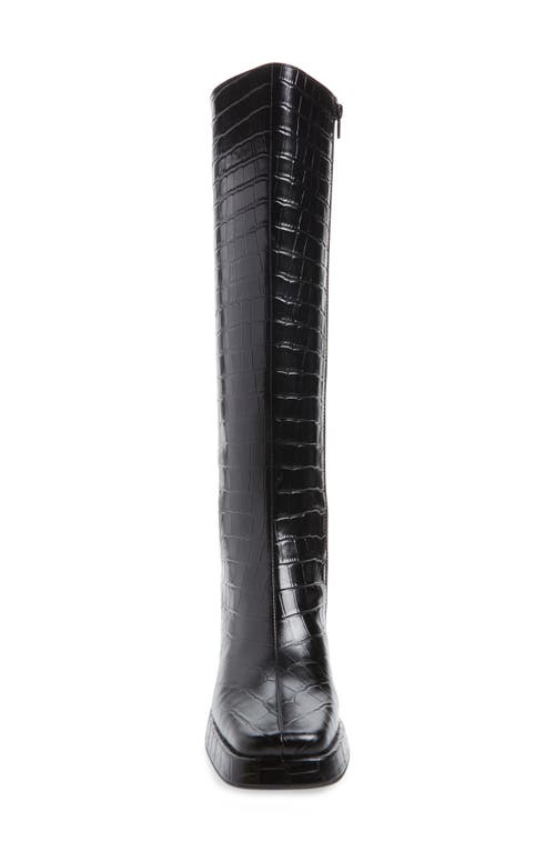 Shop Jeffrey Campbell Maximal Knee High Boot In Black Croco