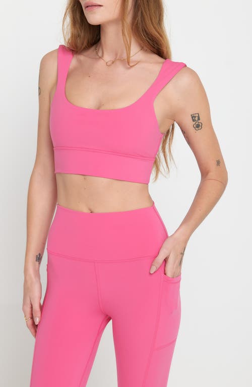 Shop Spiritual Gangster Salem Longline Sports Bra In Wildflower Pink