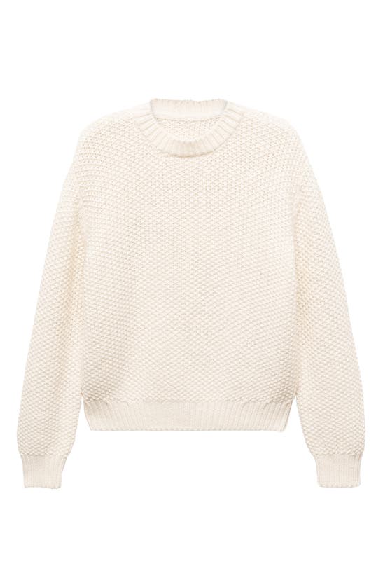 Shop Mango Cable Stitch Sweater In Ecru