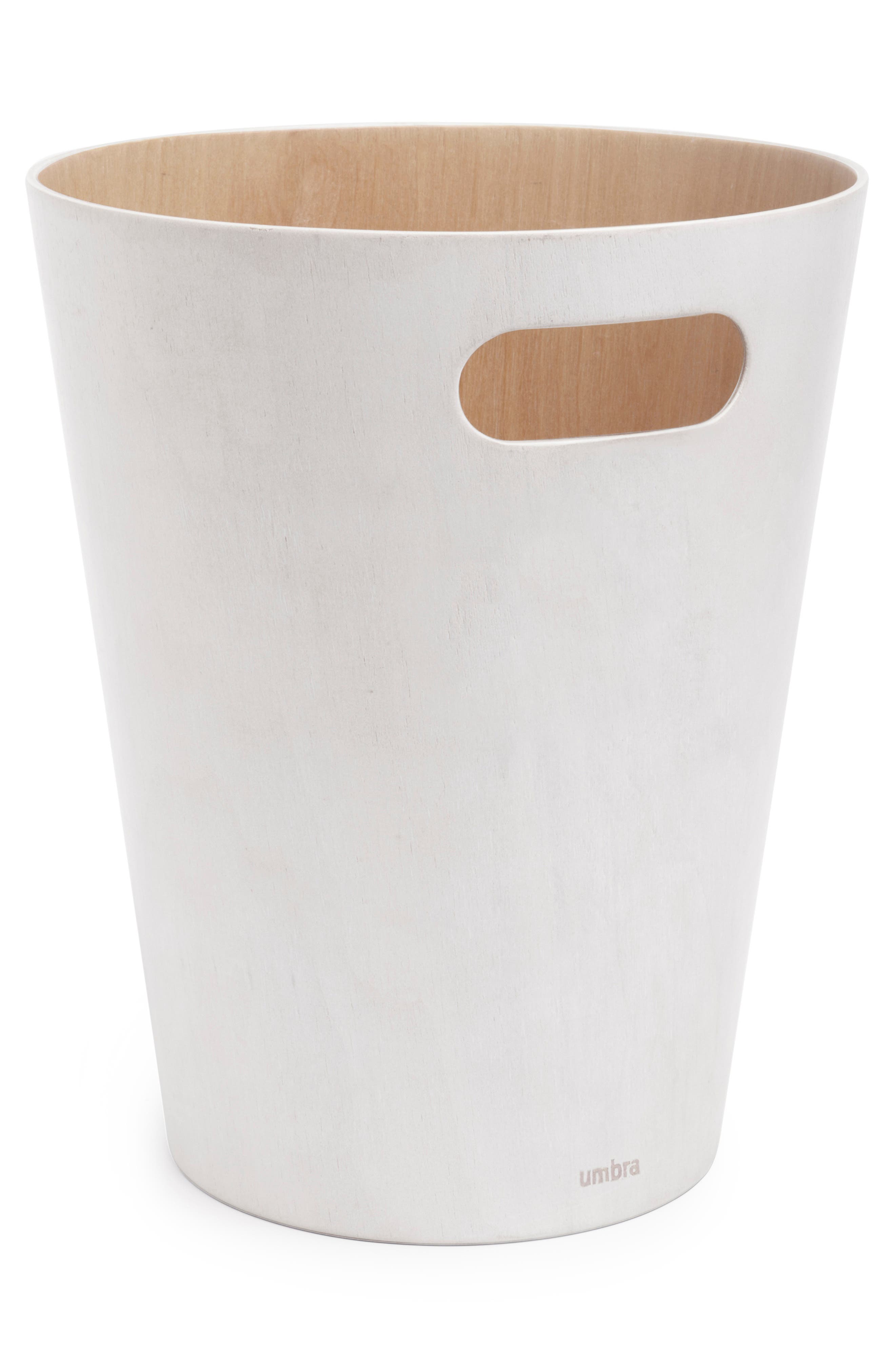 UPC 028295383370 product image for Umbra Woodrow Trash Bin, Size One Size - White | upcitemdb.com