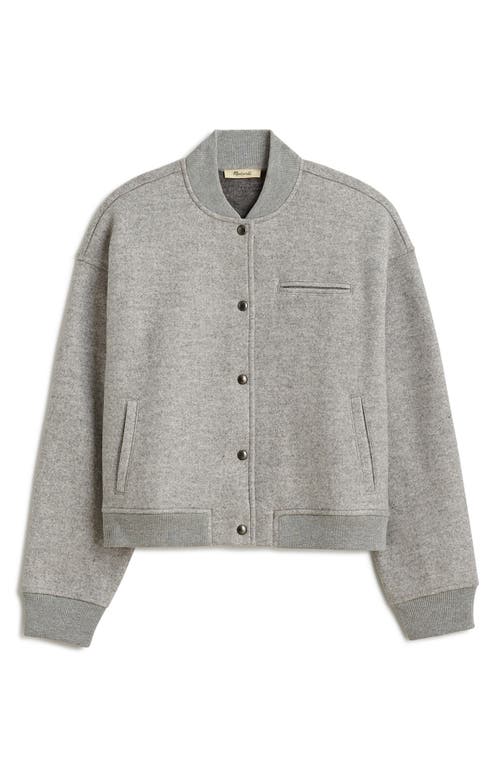 Shop Madewell Knit Bomber Jacket In Heather Charcoal