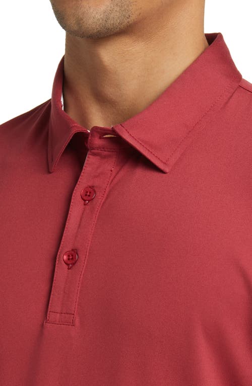 Shop Swannies James Solid Stretch Golf Polo In Red-heather