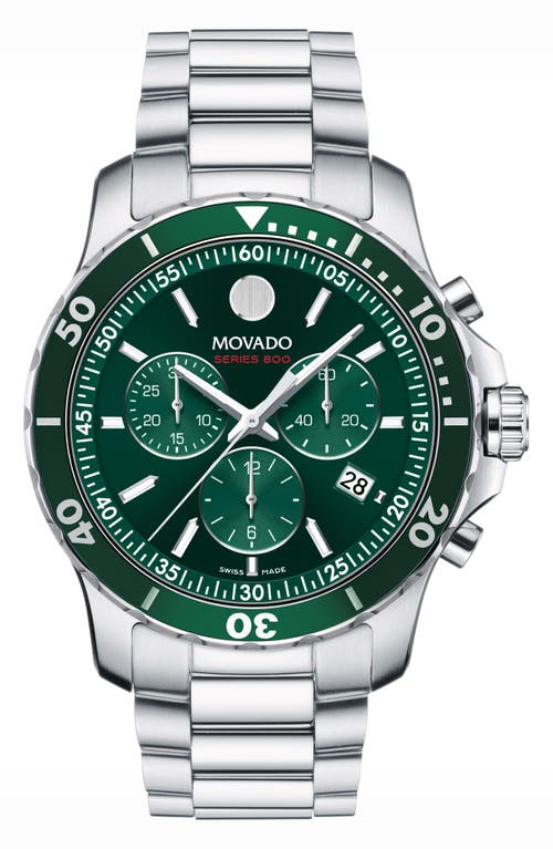 Movado Series 800 Chronograph Bracelet Watch, 42mm in Green at Nordstrom