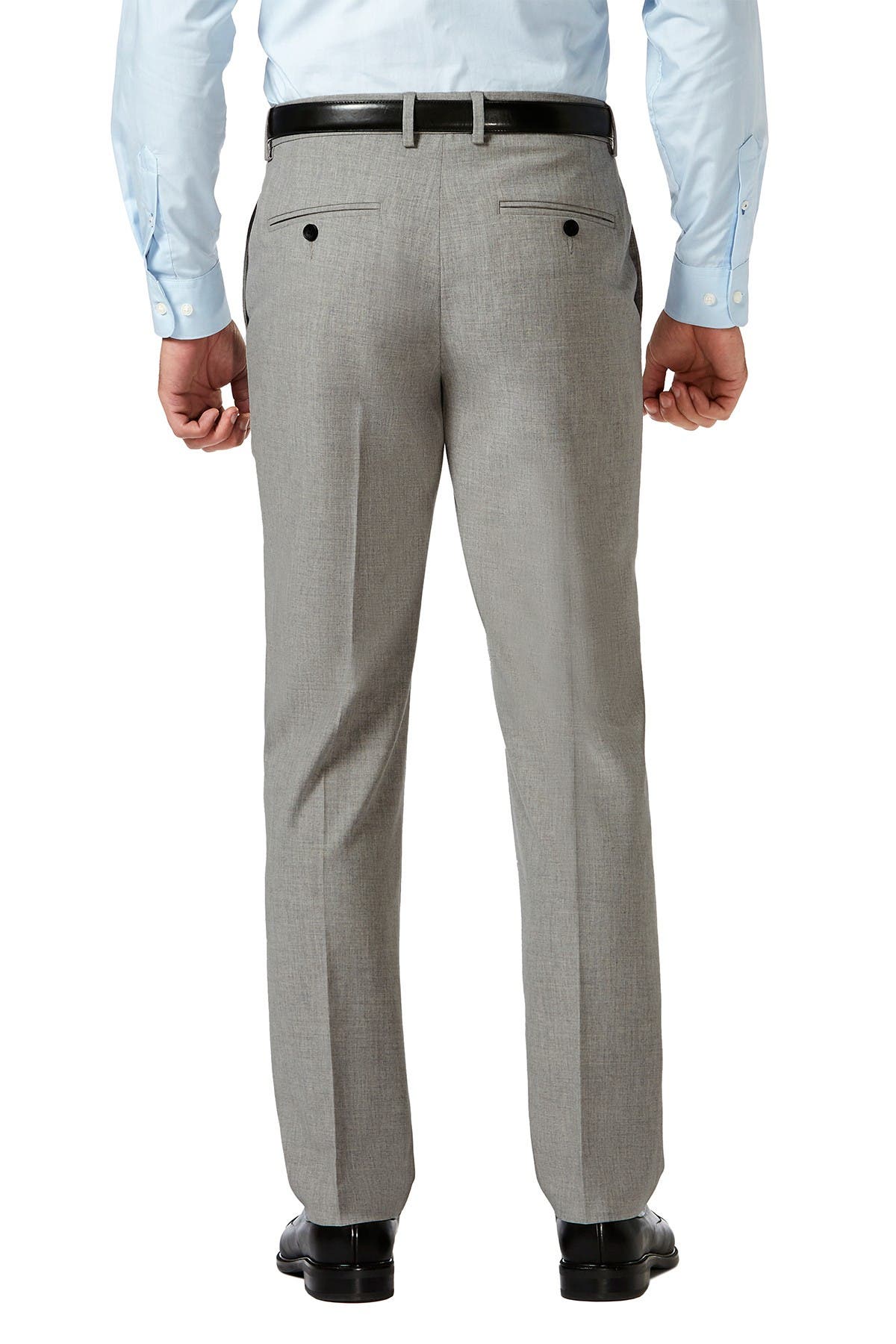 Haggar Gabardine 4-way Stretch Slim Fit Flat Front Dress Pants In Light/pastel Grey2