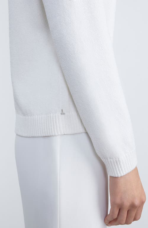 Lafayette 148 New York Cotton & Silk Knit Bomber Jacket In Cloud Ivory