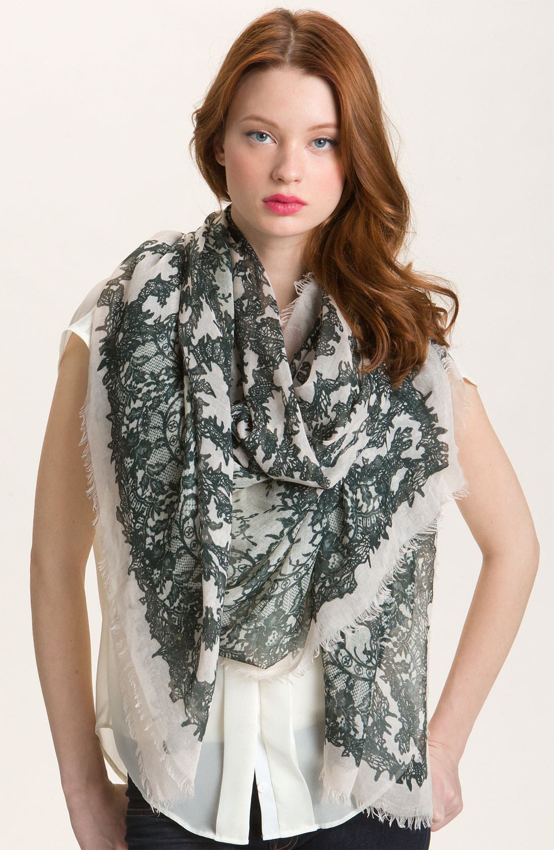 Alexander McQueen 'God Save McQueen' Lace Scarf Nordstrom