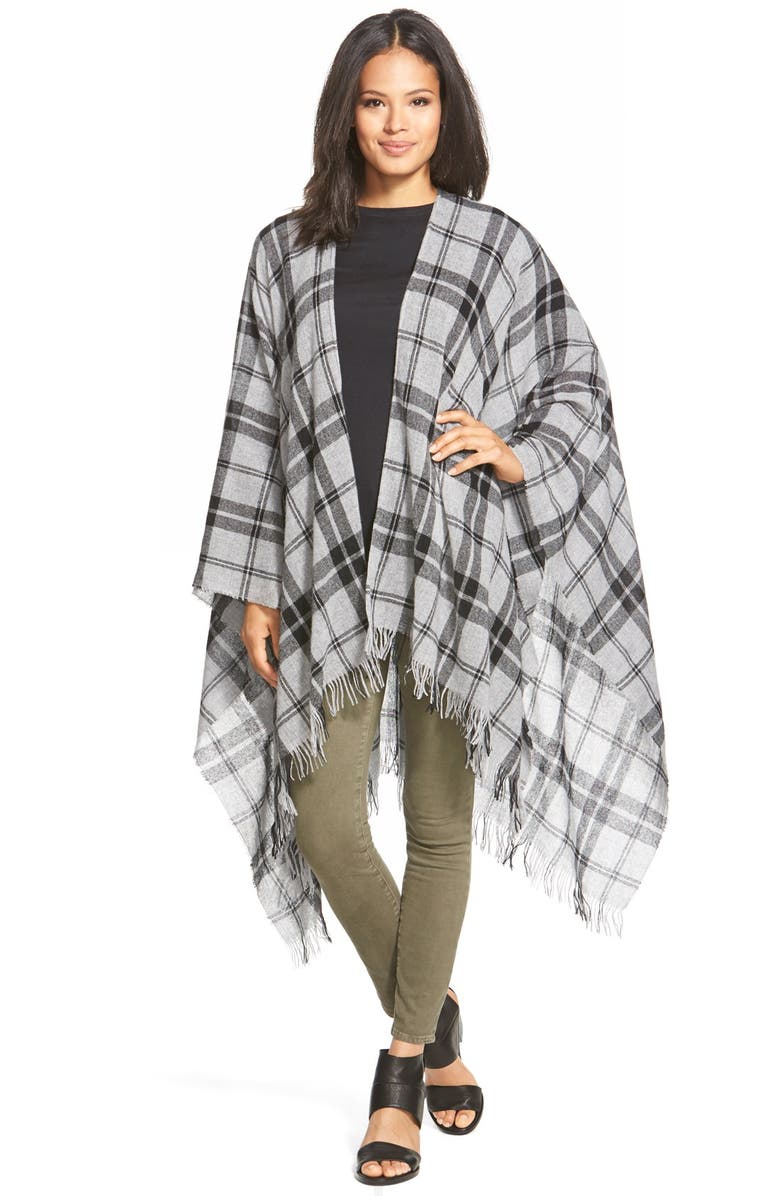 Eileen Fisher Plaid Wool & Cashmere Poncho (Regular & Petite) | Nordstrom