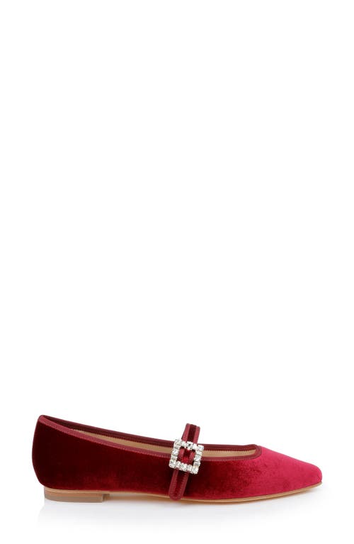 Shop Badgley Mischka Collection Brystol Mary Jane Flat In Red Velvet