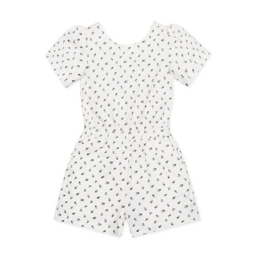 Hope & Henry Girls' Organic Knit Flutter Romper, Kids In Provence Ditsy Floral