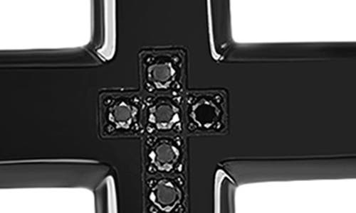 Blackjack Cubic Zirconia Cross Pendant Necklace In Black