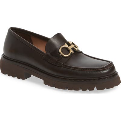 Salvatore Ferragamo Bleecker Reversible Bit Lugged Loafer- Brown