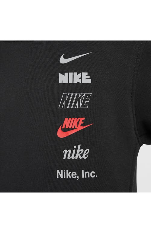 Shop Nike Kids' Sportswear Club Fleece Hoodie In Black/smoke Grey/red