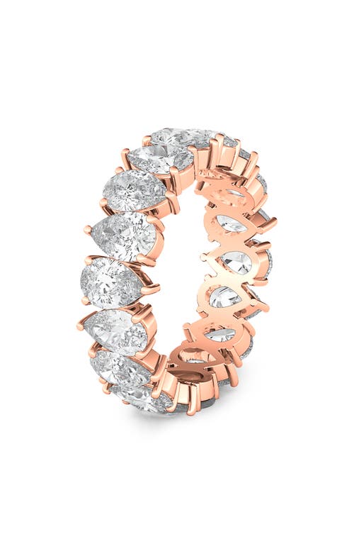 Hautecarat Alternating Pear Lab Created Diamond Eternity Ring In Rose Gold