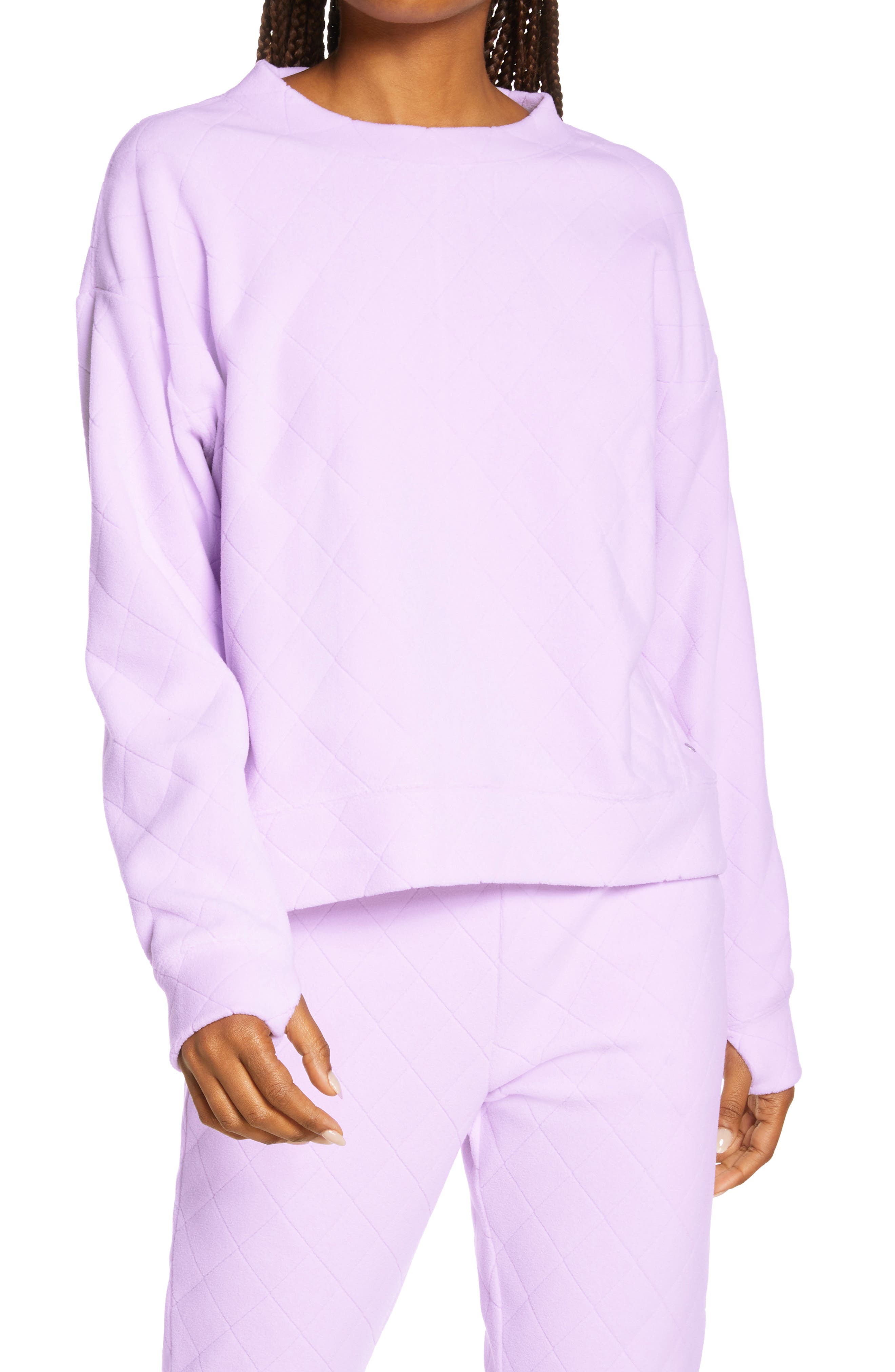 light purple sweatshirt