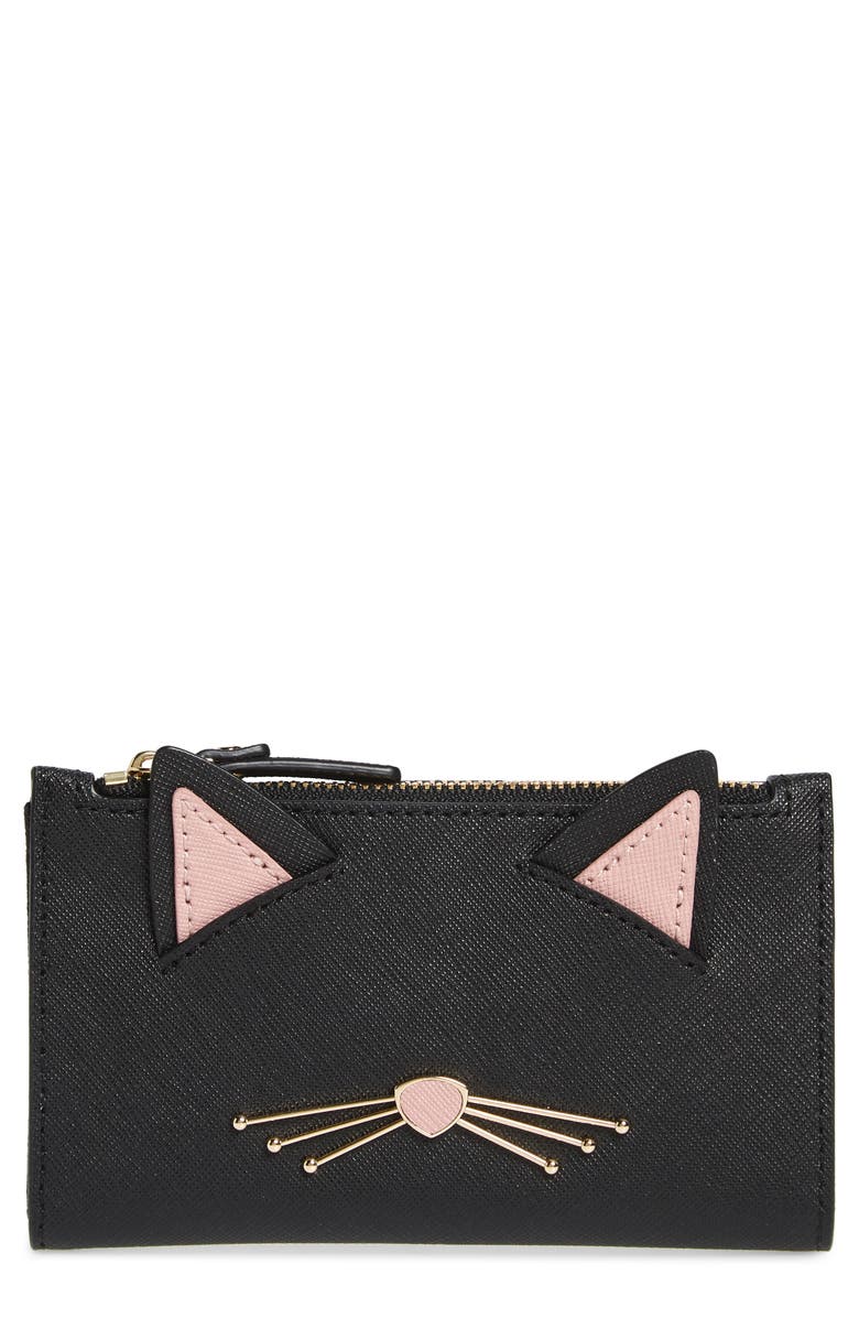 kate spade new york cats meow mikey leather wallet Nordstrom
