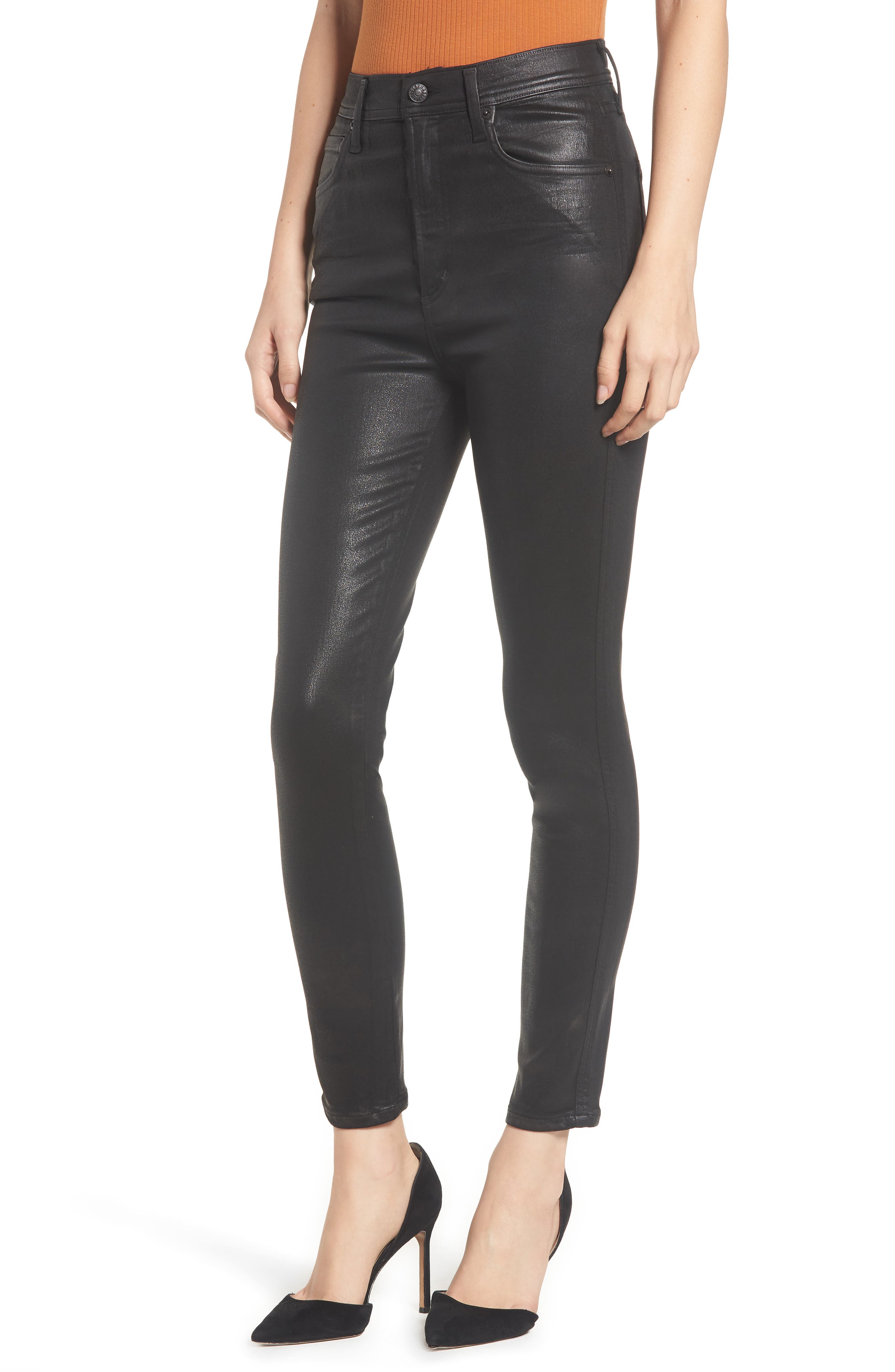 faux leather skinny jeans