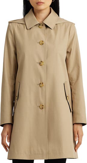 Lauren Ralph Lauren Cotton Blend Coat with Removable Hood | Nordstrom