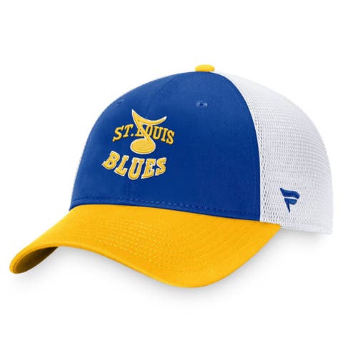 Mitchell & Ness Men's Mitchell & Ness White/Navy St. Louis Blues Vintage  Sharktooth Snapback Hat