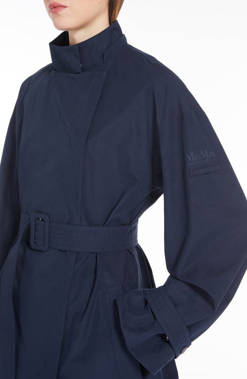 Shop Max Mara Leisure Carter Trench Coat With Quilted Bib In Midnight Blue