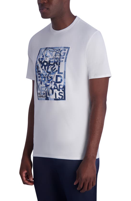 Shop Karl Lagerfeld Paris Square Sketch Graphic T-shirt In White