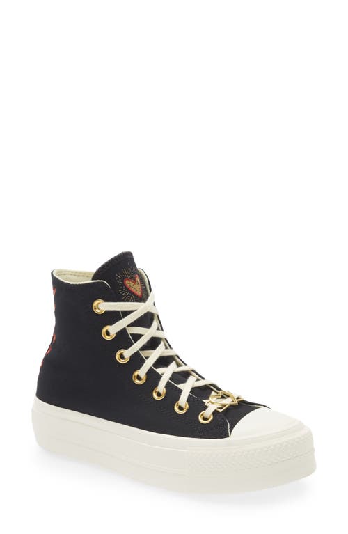 Shop Converse Chuck Taylor® All Star® Lift High Top Sneaker In Black/egret/brick