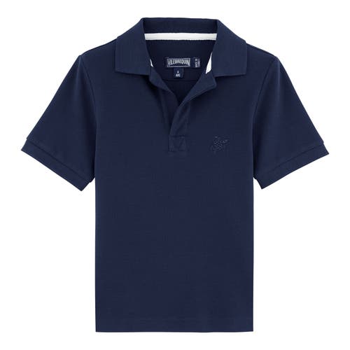 Vilebrequin Pantin Cotton Polo Shirt In Bleu Marine