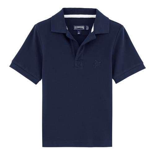 Vilebrequin Kids' Solid Cotton Polo in Bleu Marine at Nordstrom, Size 14S