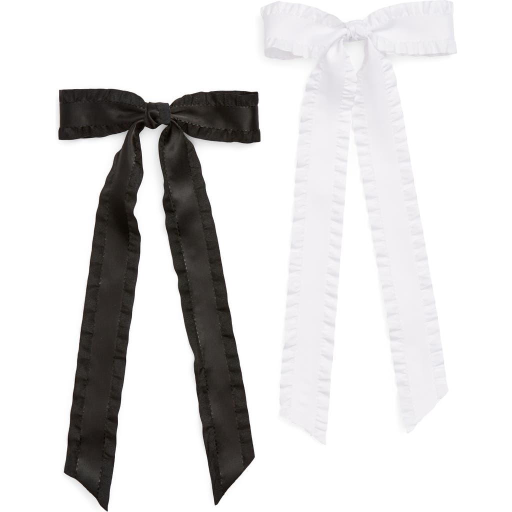 Tasha Assorted 2-pack Lace Bow Barrettes In Black/white