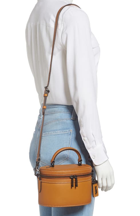 COACH Trail Leather Crossbody Bag, Alternate, color, MUSTARD