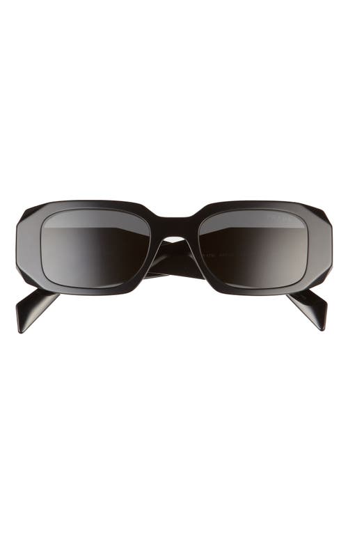 Prada Runway 49mm Rectangular Sunglasses In Black/dark Grey